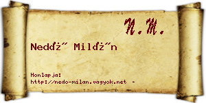Nedó Milán névjegykártya